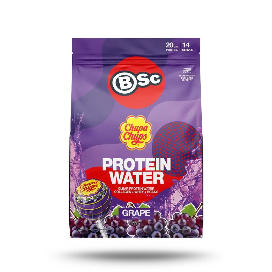 2PK BSc x Chupa Chups Protein Water Drink Mix Post Workout 14 Serves 350g Grape
