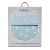 2PK Bubba Blue 48x82cm Nordic Waterproof Change Mat Cover Baby 0-12m Sky/Mint
