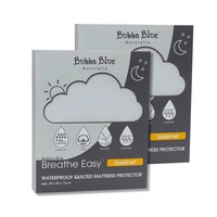 2PK Bubba Blue Breathe Easy 80cm Waterproof Quilted Mattress Protector Bassinet