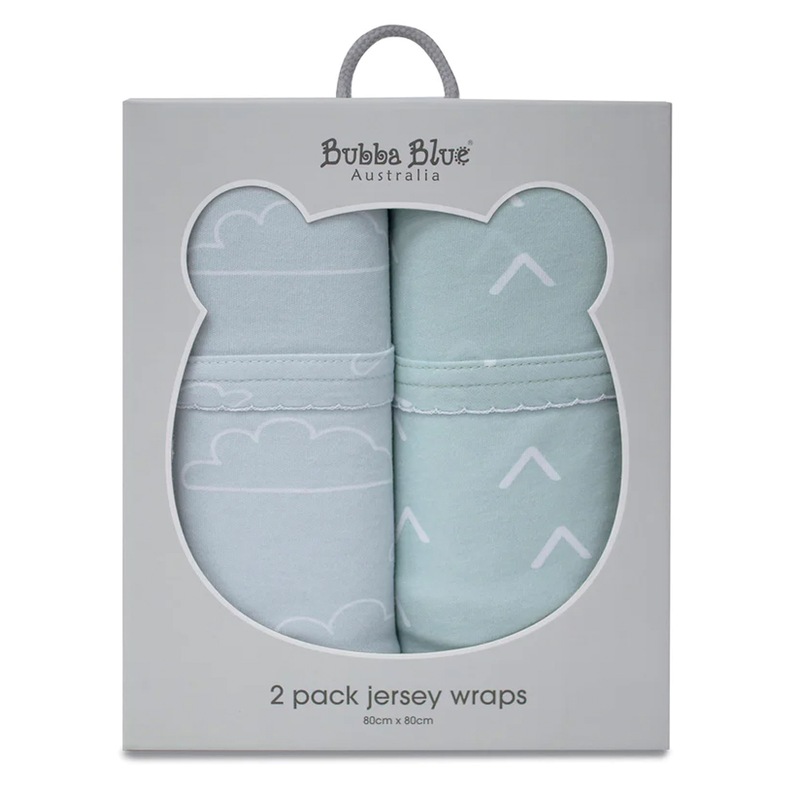 Buy 2PK Bubba Blue Nordic 80x80cm Soft Jersey Swaddle Wrap Baby 012m