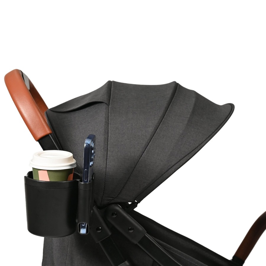 2PK Childcare Lightweight Pram/Stroller Cup and Mobile Holder Black