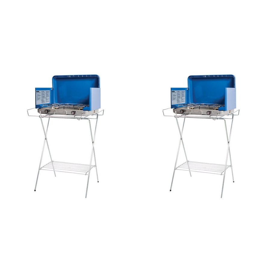 2PK Companion Burner Stove Winged Stand Camping/Hiking Storage Rack 61.5x 70cm