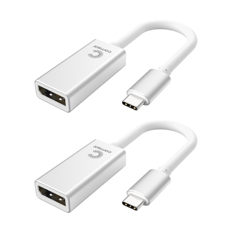 Buy 2PK Comsol USB-C to DisplayPort Monitor Computer Adaptor Cable ...