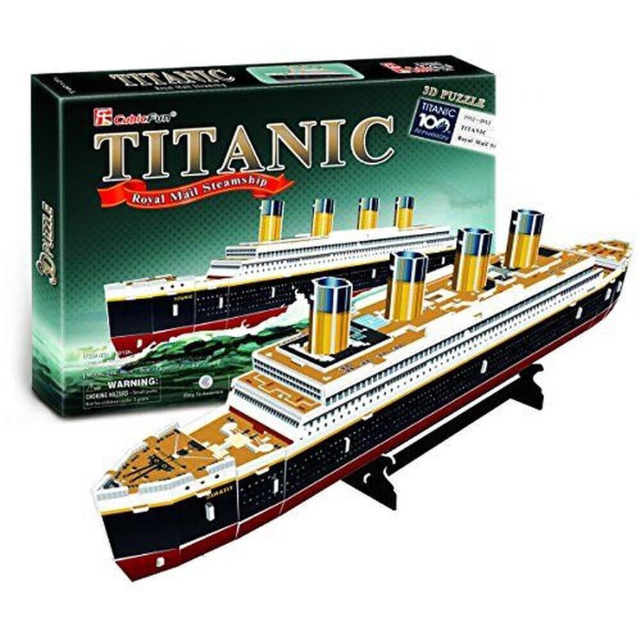 2PK Cubic Fun Titanic Ship (Small) Kids/Childrens 3D Puzzle Game 45x6x13cm 8y+