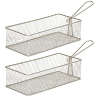 2PK Davis & Waddell Taste Bistro Rectangular Serving Basket 21.5x10.5cm Metal