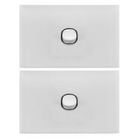 2PK Doss ASW1 115mm Acrylic Wall Plate 1 Gang Light Power Switch 2 Way On/Off WH