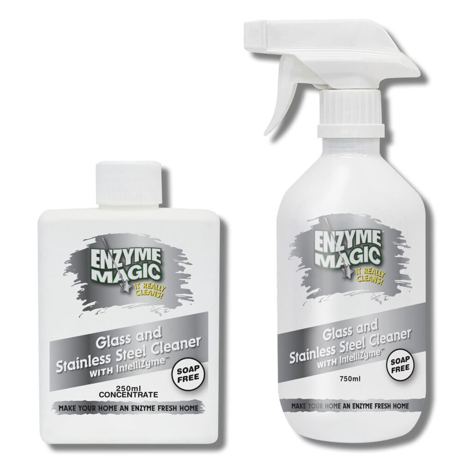 2PK Enzyme Magic Glass and Stainless Steel Cleaner 250ml Concentrate Makes 7.5L