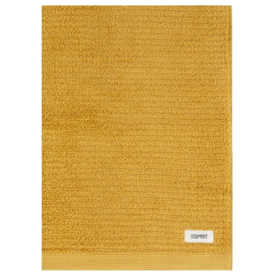 2PK Esprit 600GSM Porto Bathroom Ribbed Hand Towel 45x65cm Honey Yellow
