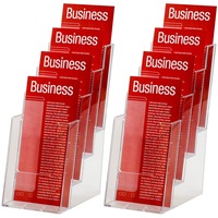 2x Esselte 1/3 A4 4 Tier Counter Brochure/Flyers Holder/Case Display f/ Office