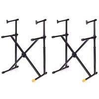 2PK Hercules Double Tier X Braced Stand/Holder w/ Vertical Support for Keyboard