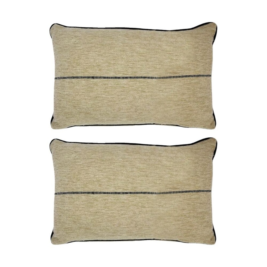2PK J.Elliot Home Pointer Cushion Pillow Household Decor 35x55x0.7 Natural/Black
