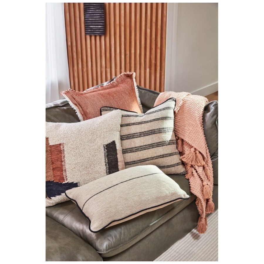 2PK J.Elliot Home Pointer Cushion Pillow Household Decor 35x55x0.7 Natural/Black