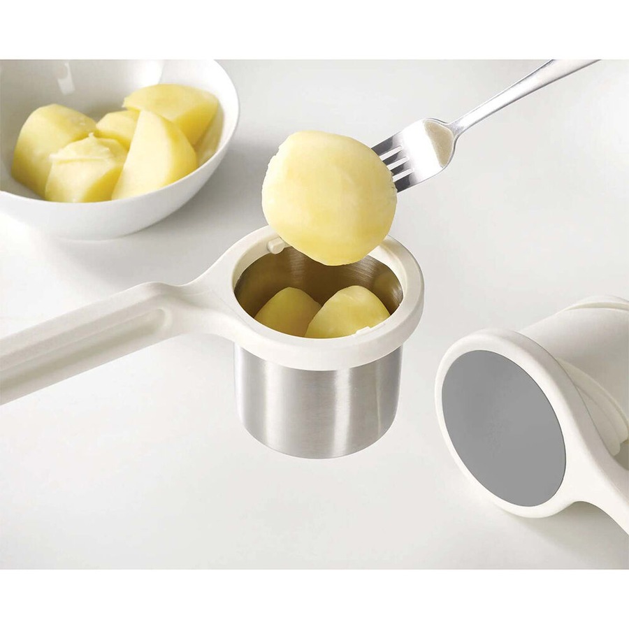 2PK Joseph & Joseph 26.5cm Helix Potato Ricer Kitchen Twisting Masher White/Grey
