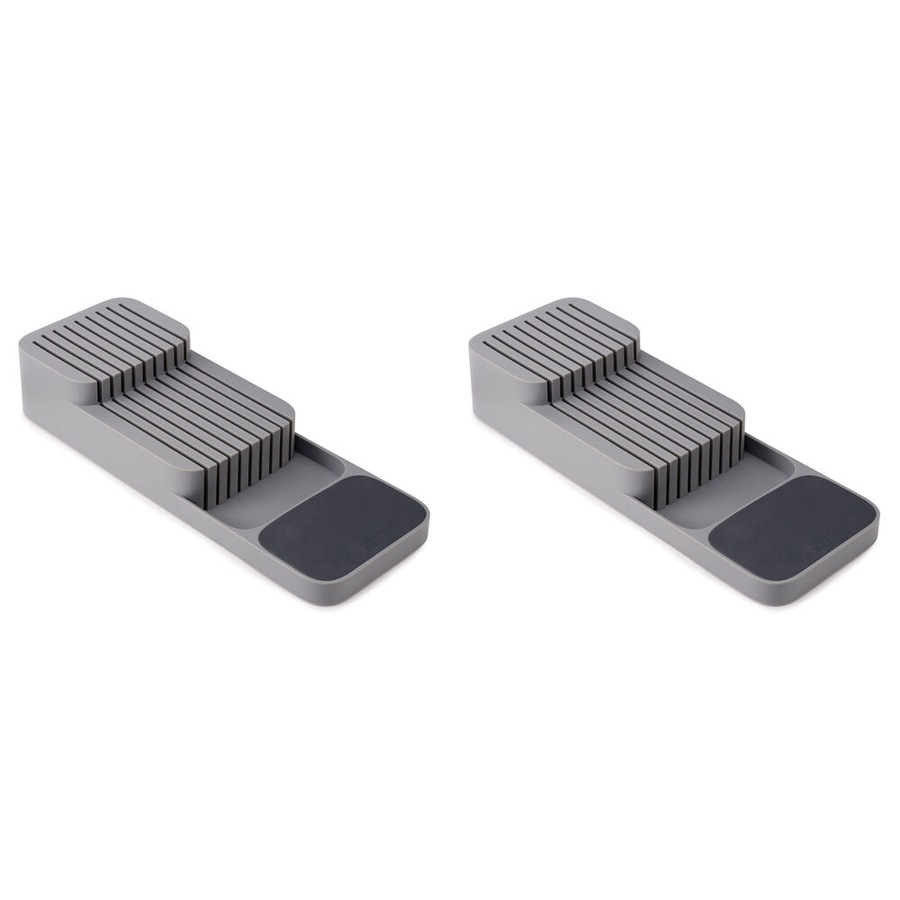 2PK Joseph Joseph DrawerStore Compact 2 Tier Kitchen Knife Organiser StorageGrey