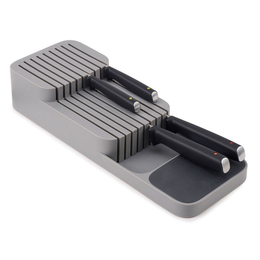 2PK Joseph Joseph DrawerStore Compact 2 Tier Kitchen Knife Organiser StorageGrey