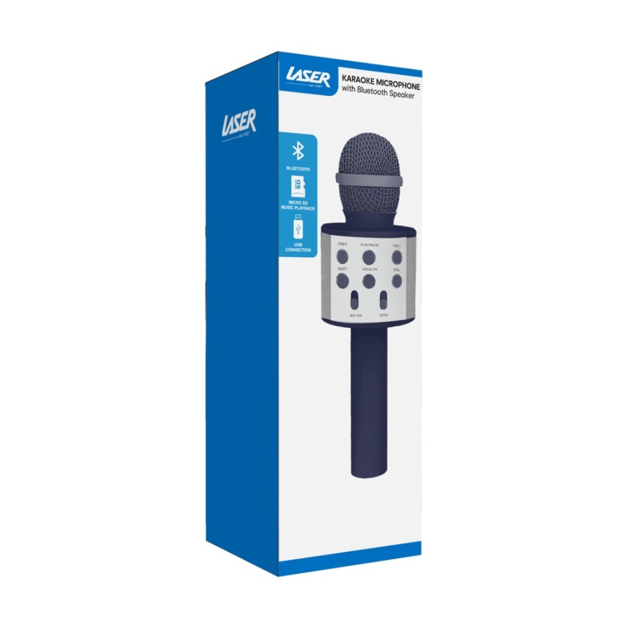 2PK Laser Karaoke Microphone Built-In Speaker USB Rechargeable Future Dusk