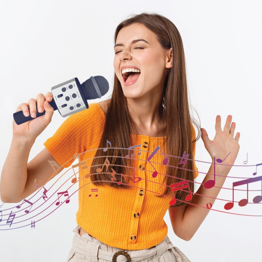 2PK Laser Karaoke Microphone Built-In Speaker USB Rechargeable Future Dusk