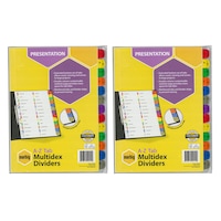 2PK Marbig A-Z Tab Manilla Multidex A4 Divider/Index Office Binder Stationery