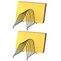2PK Marbig Wire Angled Desk Paper/Folder Holder/Rack 6 Slot Organiser for Office