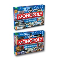 2PK Monopoly Kids/Family Board Game 8y+ Australian Adelaide & Sydney Edition