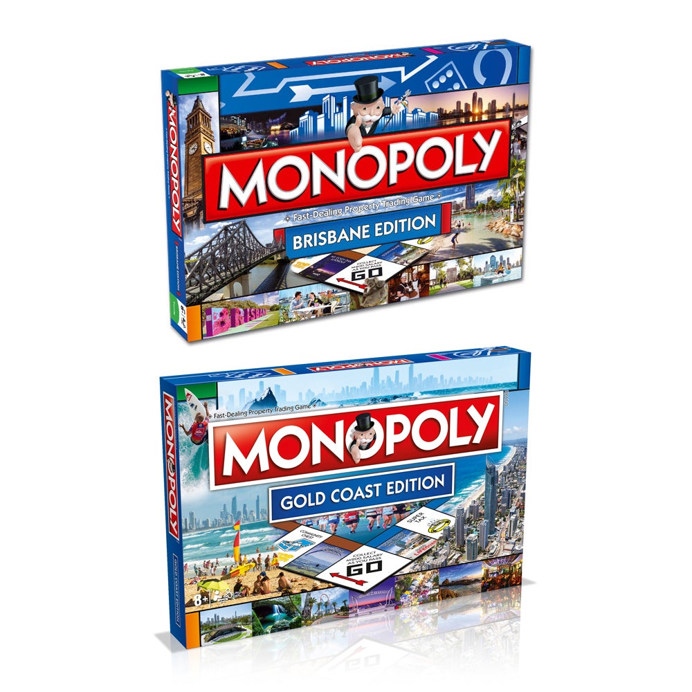 2PK Monopoly Kids/Family Board Game 8y+ Australian Brisbane & Gold Coast Edition