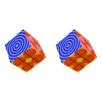 2PK Mustard Hypno Cube Trippy Patterns Puzzle Kids/Children Brain Teaser Toy