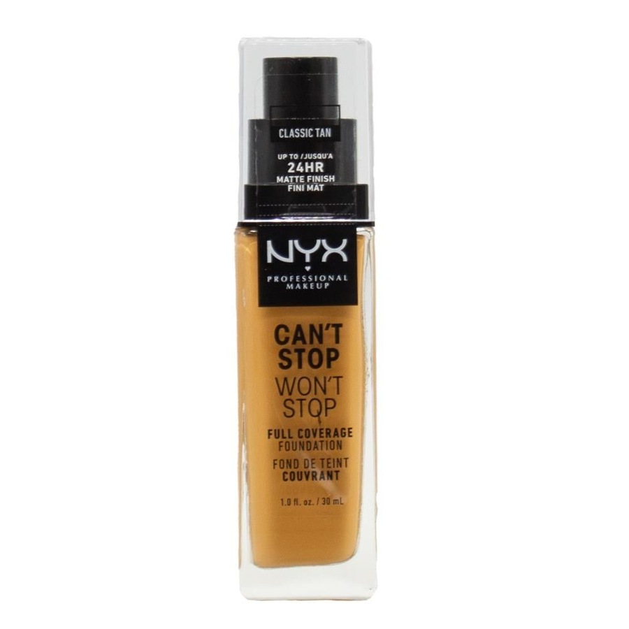 2PK Nyx 30ml Foundation Cant Stop Wont Stop Full Coverage Cosmetics Classic Tan