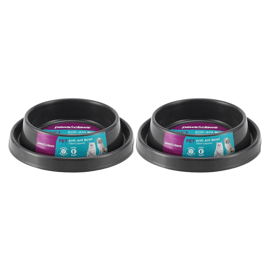2PK Paws & Claws 700ml Anti-Ant Pet Dog/Cat Food Drinking Water Bowl Feeder