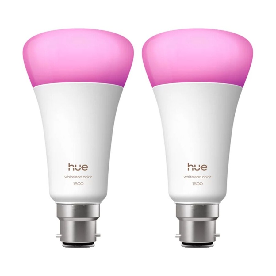 2PK Philips Hue White/Colour Ambience 1600lm A67 E27 Smart LED Lightbulb 15W