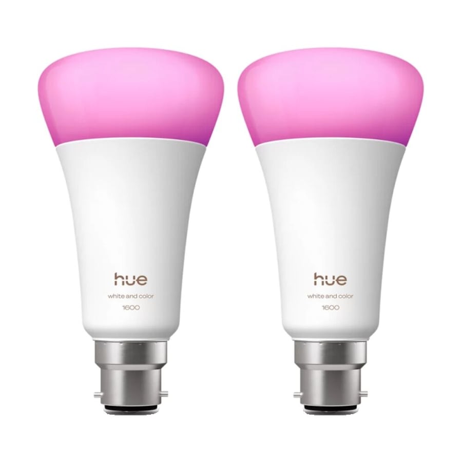 2PK Philips Hue White/Colour Ambience 1600lm A67 E27 Smart LED Lightbulb 15W