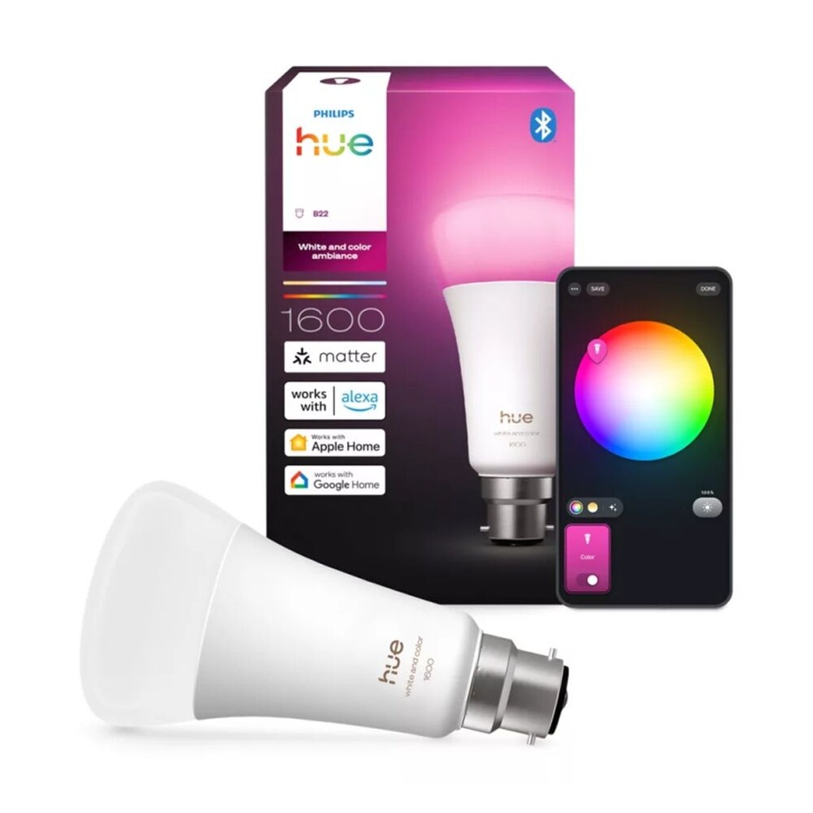 2PK Philips Hue White/Colour Ambience 1600lm A67 E27 Smart LED Lightbulb 15W