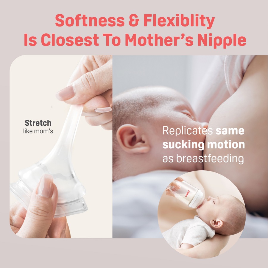 Buy 2PK Pigeon Softouch BPP Baby Bottle Teat SS Anti-Colic Peristaltic ...