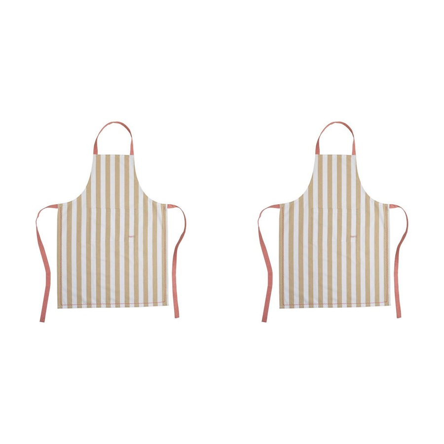 2PK Porto Lola Polycotton Chef Apron w/ Front Pocket Home/Kitchen Cooking Almond