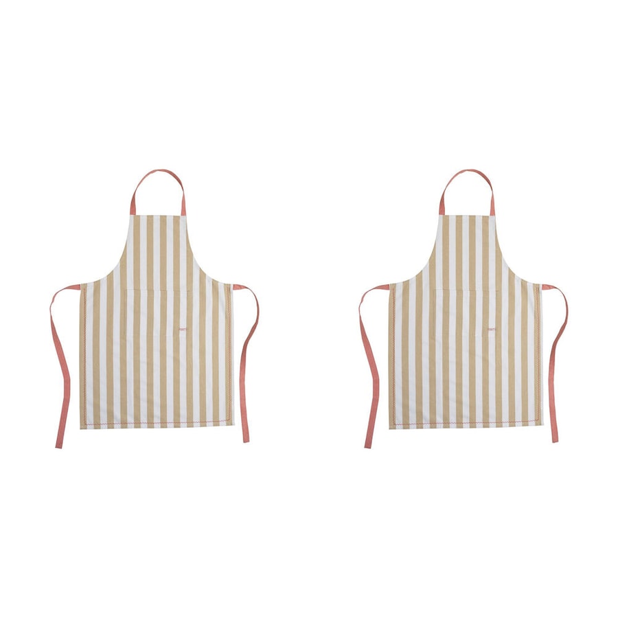 2PK Porto Lola Polycotton Chef Apron w/ Front Pocket Home/Kitchen Cooking Almond