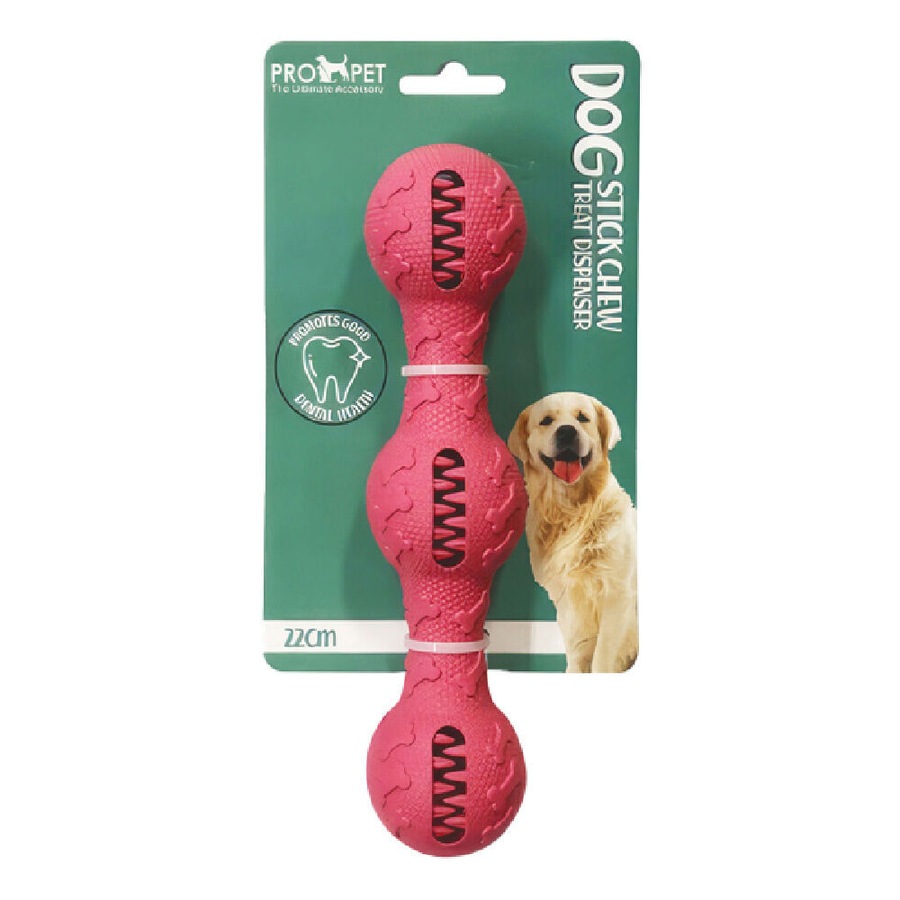 2PK Pro Pet Care Stick Chew Treat Dispenser Teeth Cleaning Dog Toy 22cm Assorted