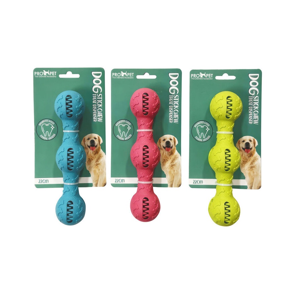 2PK Pro Pet Care Stick Chew Treat Dispenser Teeth Cleaning Dog Toy 22cm Assorted