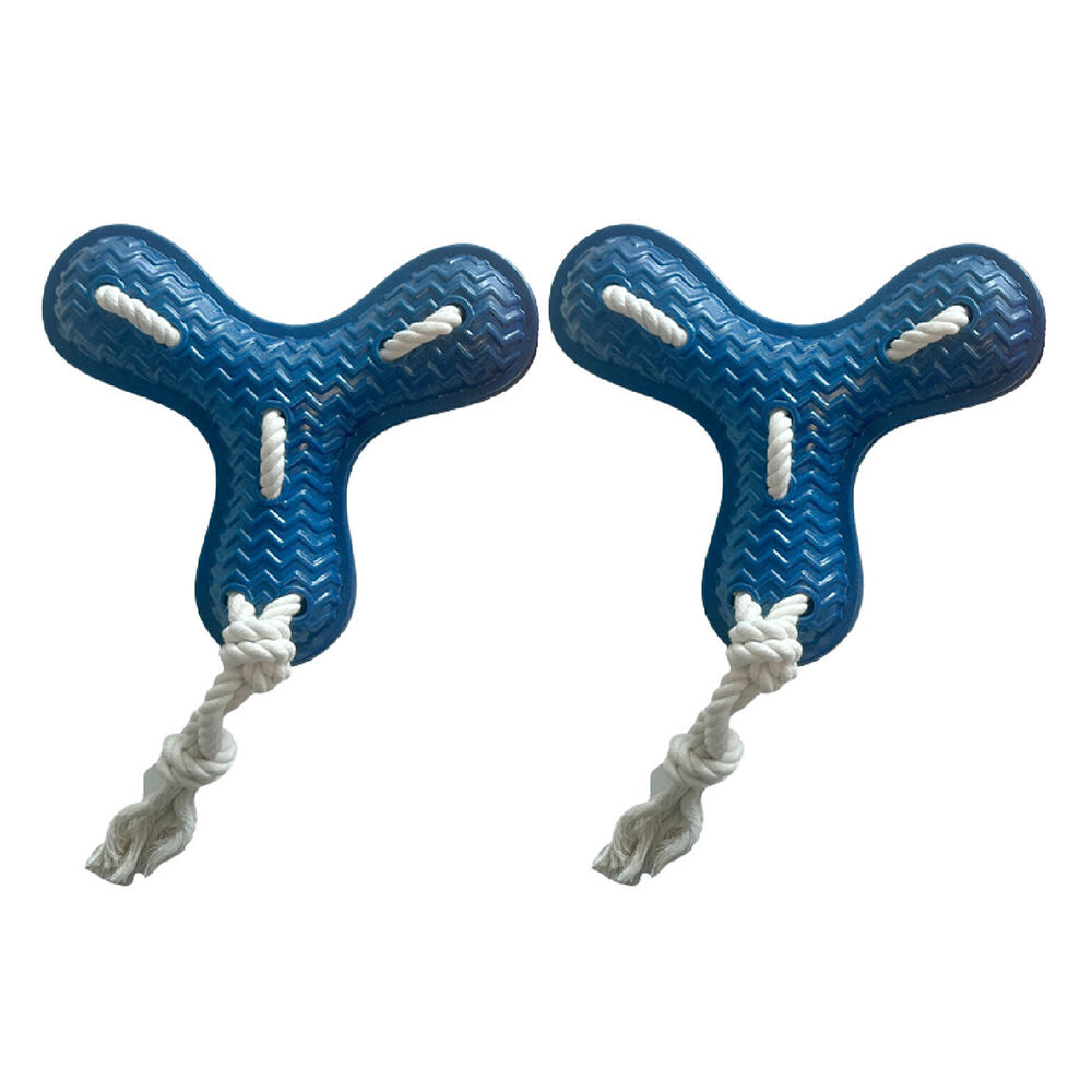 Buy 2PK Pro Pet Care TPR Tri Fetch Dog Toy With Rope 34x24cm Assorted ...