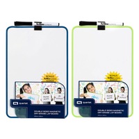 2PK Quartet Double Sided Magnetic Whiteboard Dry Erase Lap Board Assorted Colour