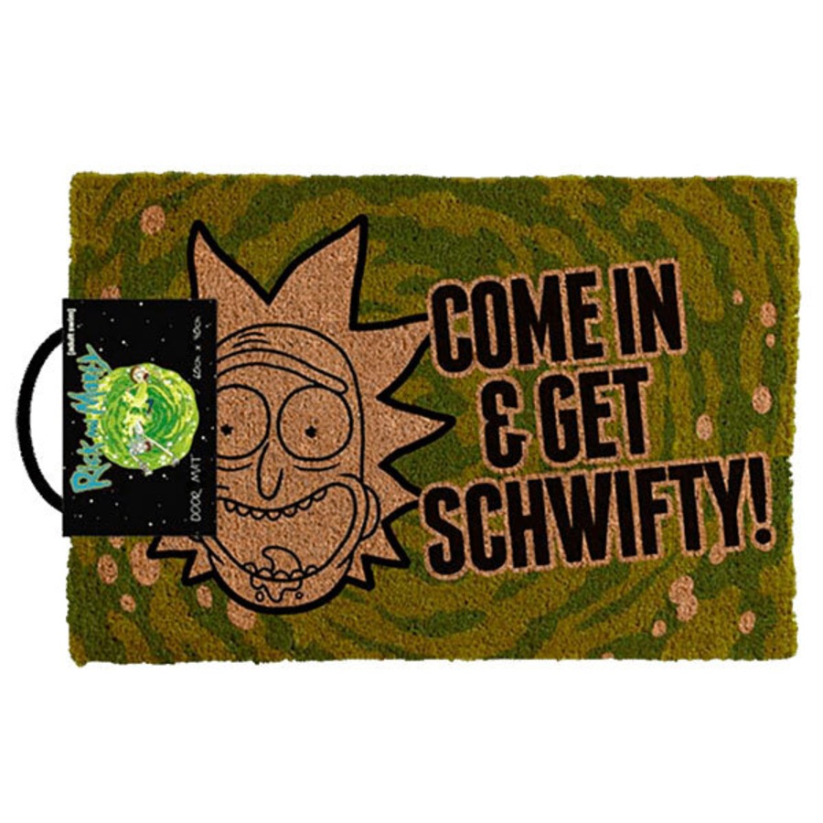 2PK Rick & Morty Get Schwifty 60x40cm Door Mat Floor Entrance Rug Doormat Green