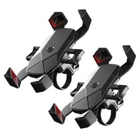 2PK Sansai Bike Handlebar Plastic Mount/Holder Cradle Stand for Mobile Phone BLK