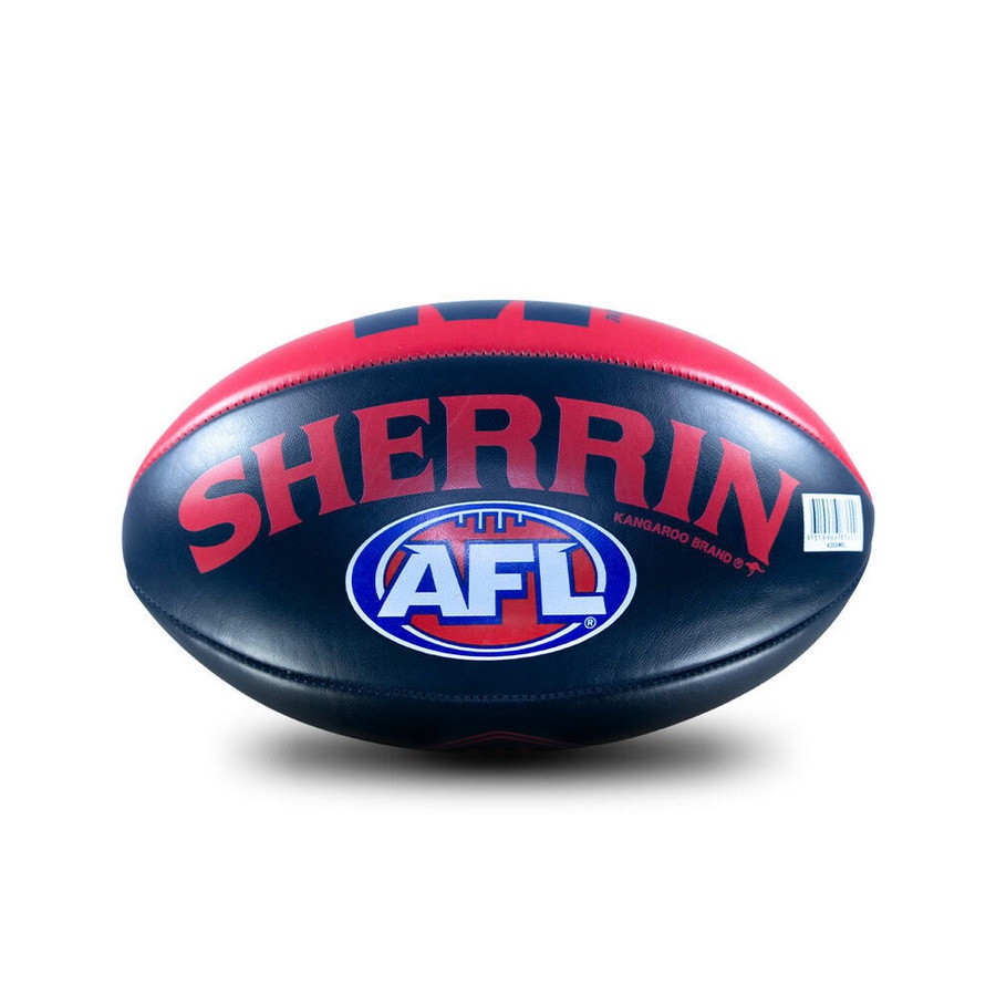 2PK Sherrin PVC AFL Team Logo Football - Melbourne Demons Size 2 Red & Navy