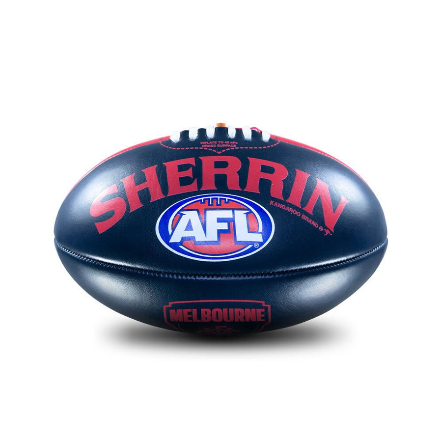 2PK Sherrin PVC AFL Team Logo Football - Melbourne Demons Size 2 Red & Navy