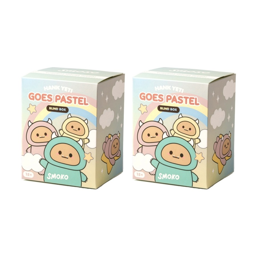 2PK Smoko Pastel Hank Yeti Blind Box Bag Charm Toy Collectable 15Y+ Assorted