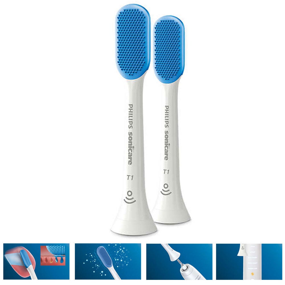 2PK Philips HX8072/01 Sonicare Tongue Care+ Cleaner Oral Care For Electric Brush