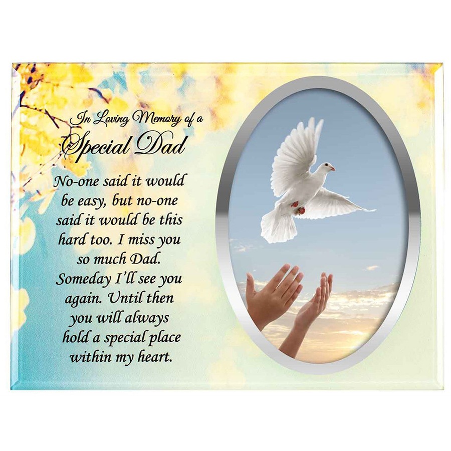 2PK Special Dad Rememberance Funeral Photo Frame 22x17cm Memorial Display Card