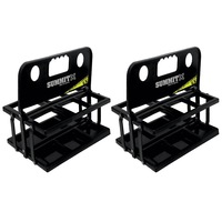 2PK Summit Folding 6 Water Bottle Carrier Rugby/Football/Soccer/Sports/Drink BLK