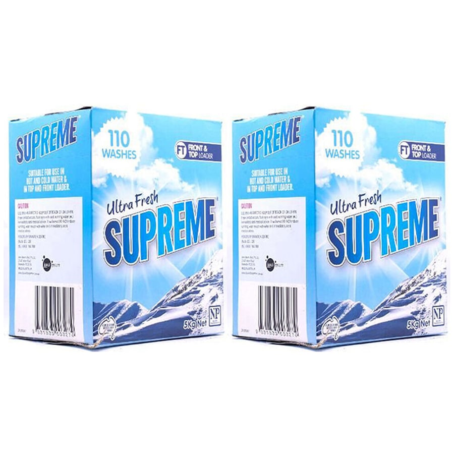 2PK Supreme Laundry Powder Ultra Concentrated Washing Detergent Stain Clean 5kg