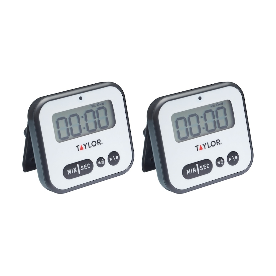 2PK Taylor Pro Super Loud Digital Kitchen Timer W/ Light Alert 5x7.5x8.5cm
