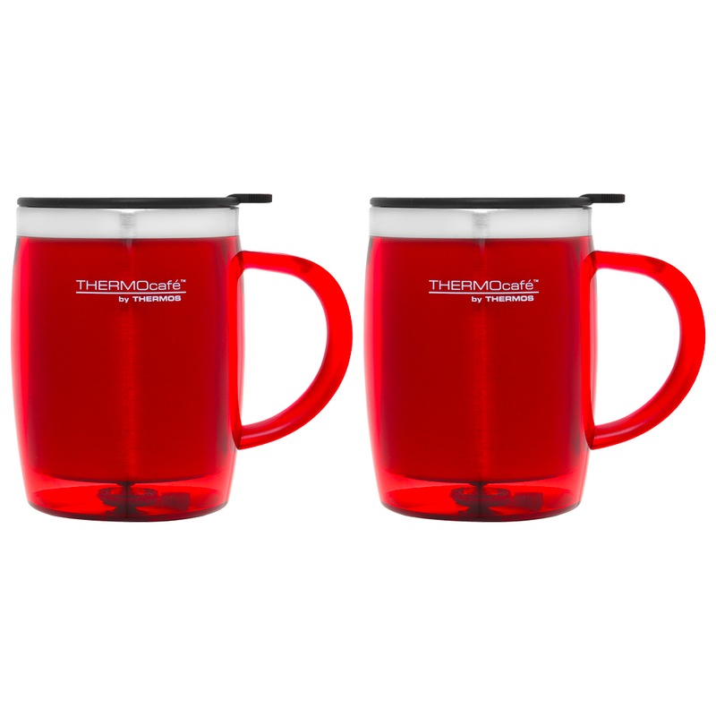 Buy 2PK THERMOcafe Stainless Steel Inner Plastic Outer Durable Desk Mug
