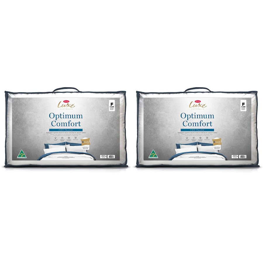 2PK Tontine Luxe Optimum Comfort Anti-Microbial Support Pillow Firm Profile